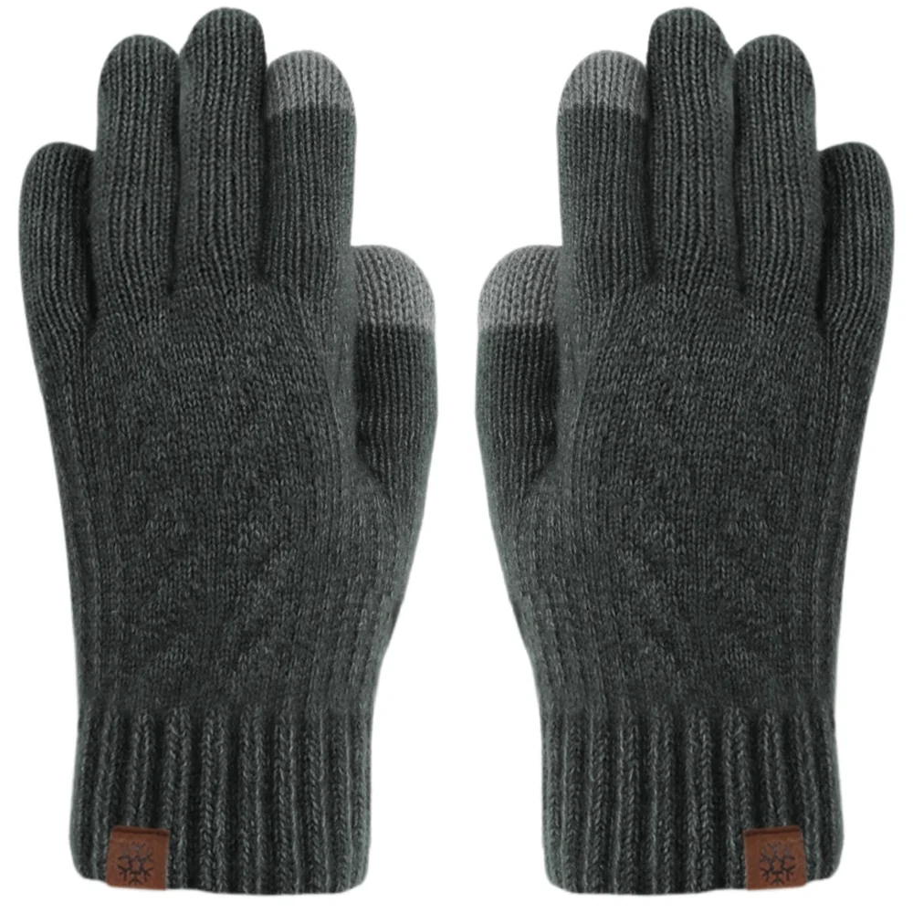 Insulated Touchscreen Plush Sherpa Lined Knit Gloves Winter Outdoor Men Women